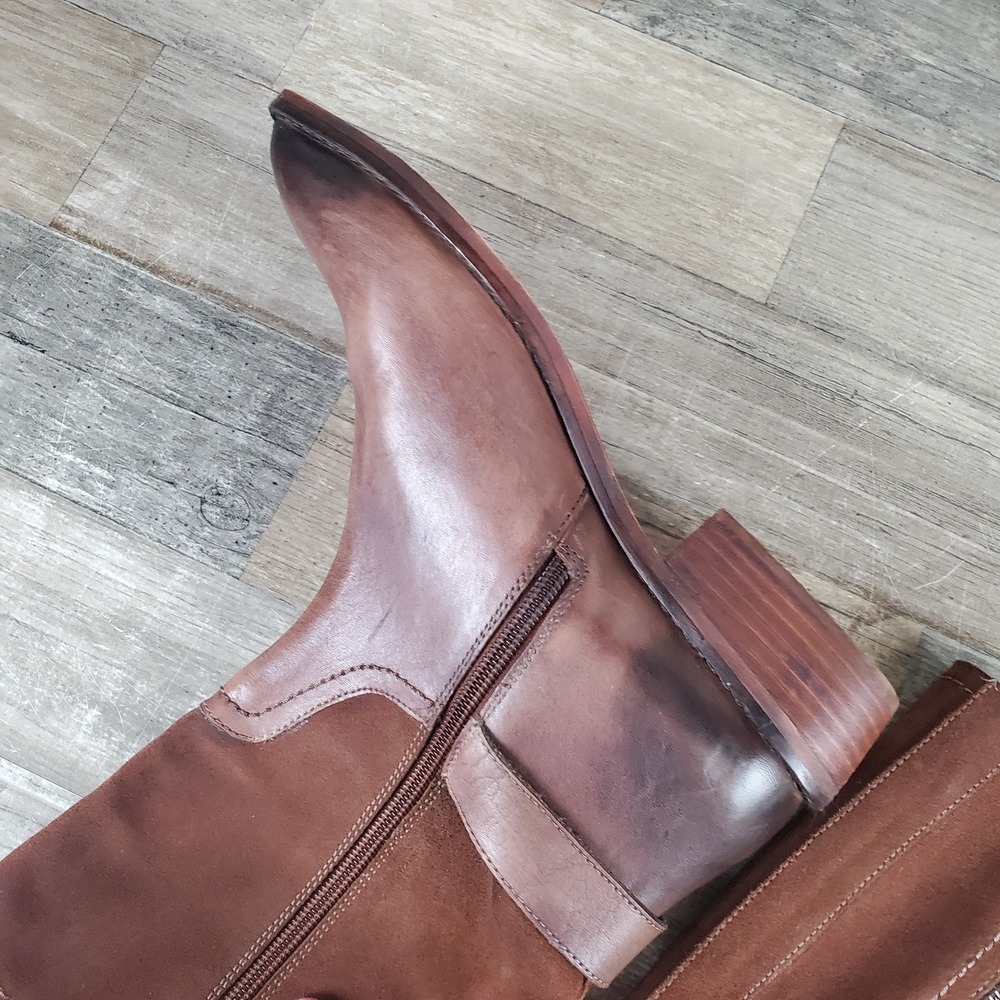 ROAN Charity Womens Knee High Boots Sz 8 Brown Leather Comfort Side Zip - Picture 8 of 16